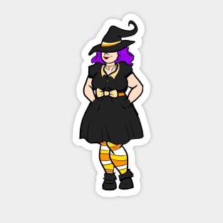 Candy Corn Witch Sticker